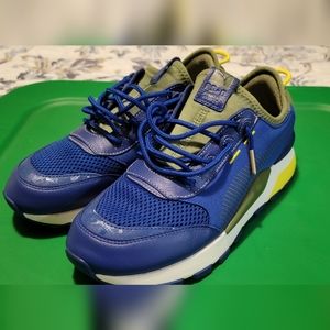 Puma RSX Blue / Olive Green / Yellow Sz 7.5 Mens
